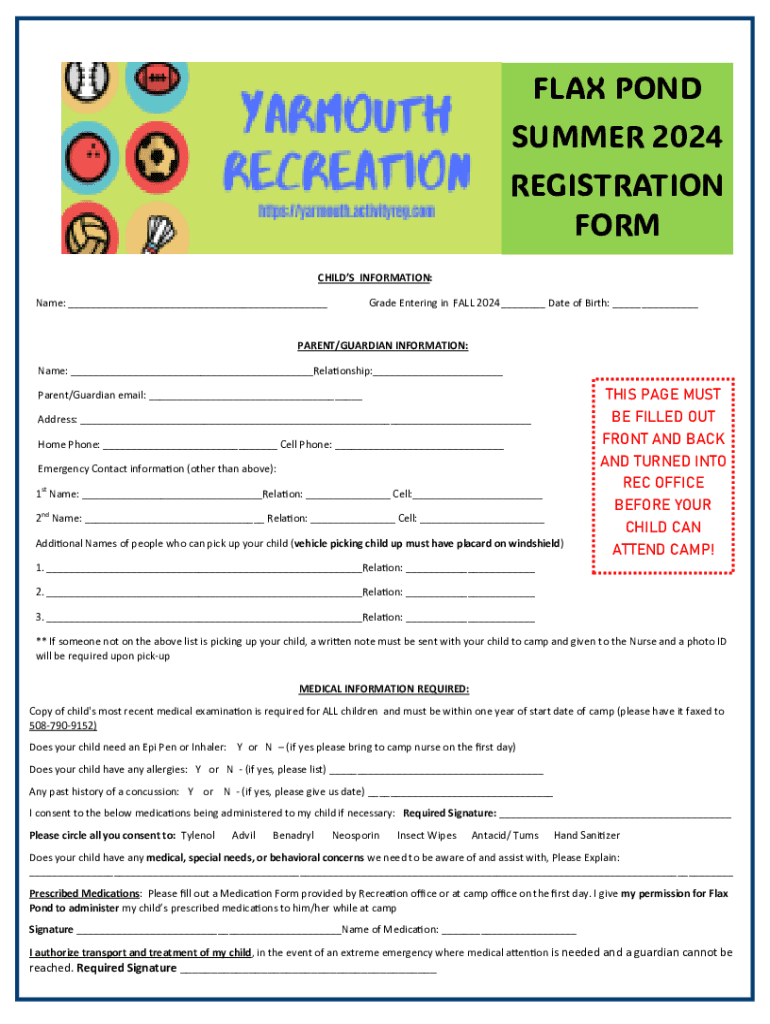 Fillable Online Mark your calendars! Registration... Yarmouth