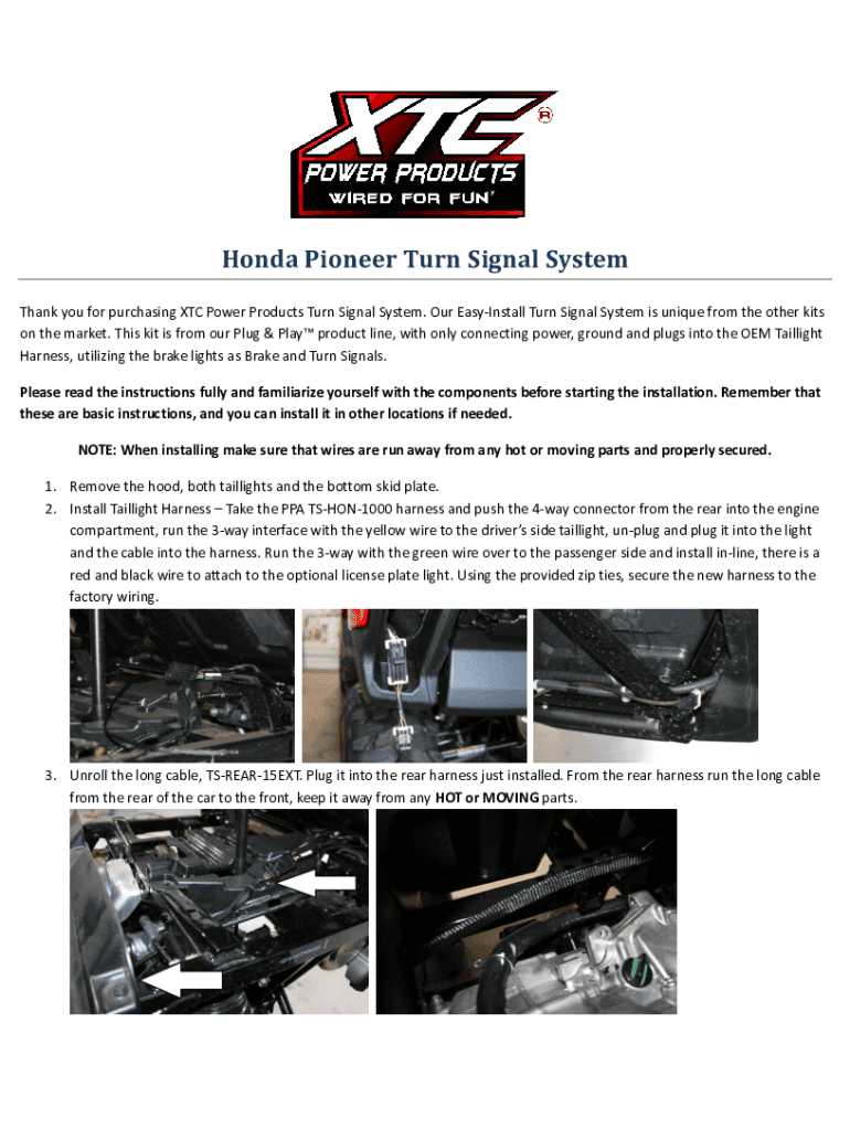 Fillable Online Honda Pioneer 1000 Plug and Play Turn Signal Kit Fax