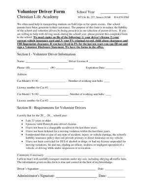 Driver for After School Sports and Field Trips