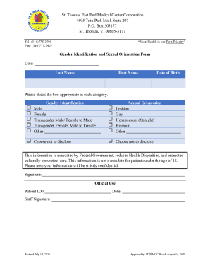 English Revised Sexual Orientation Form
