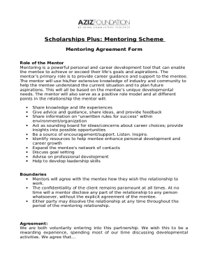 Mentee-Mentor Agreement Doc Template | pdfFiller