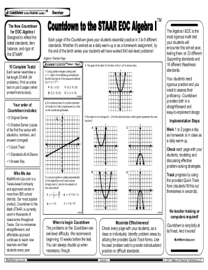 Fillable Online Countdown to the Algebra 1 EOC - PDF Blackline Master ...