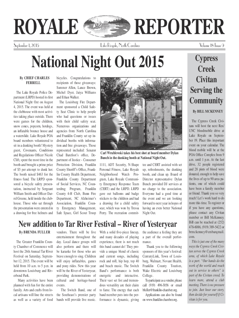 Fillable Online Lake Royale Property Owners' Association North Carolina