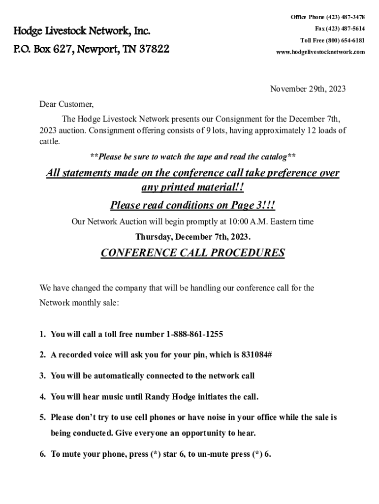 Fillable Online Hodge Livestock Network Overview, News & Competitors