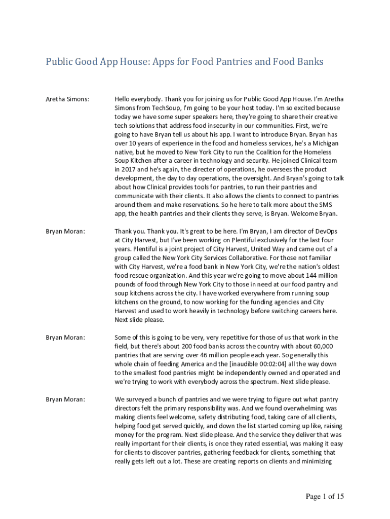 Fillable Online Four Innovative Apps for Food Pantries and Food Banks Fax Email Print pdfFiller