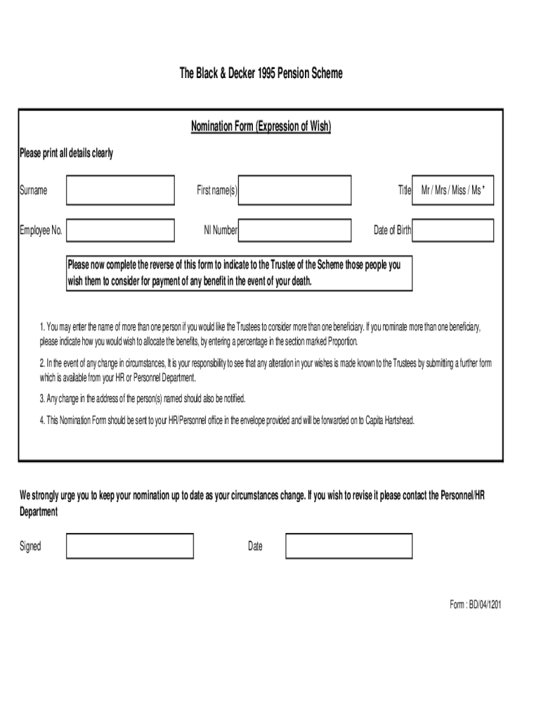 Fillable Online BD04 expression of wish form.xls Fax Email Print pdfFiller