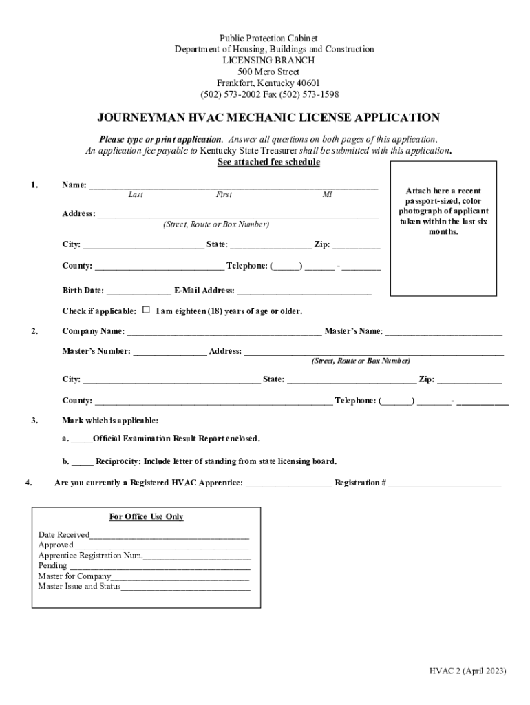 Licensing requirements for master HVAC contractors and Preview on Page 1