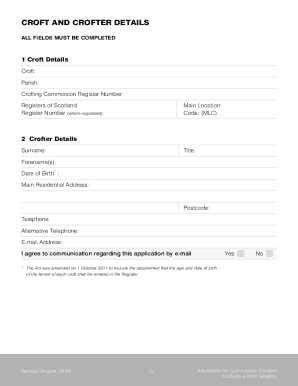 Fillable Online Application for Commission Consent to Divide a Croft ...