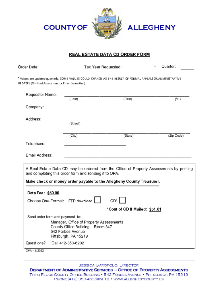 Fillable Online to the Allegheny County Recorder of Deeds