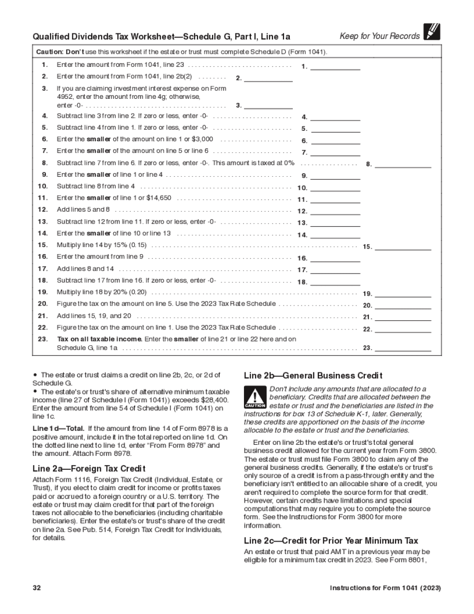 Irs Form 1041 Instructions