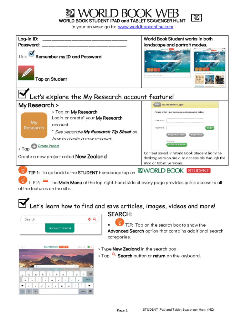 Fillable Online Online Encyclopedia Worksheets and Scavenger Hunts Fax ...