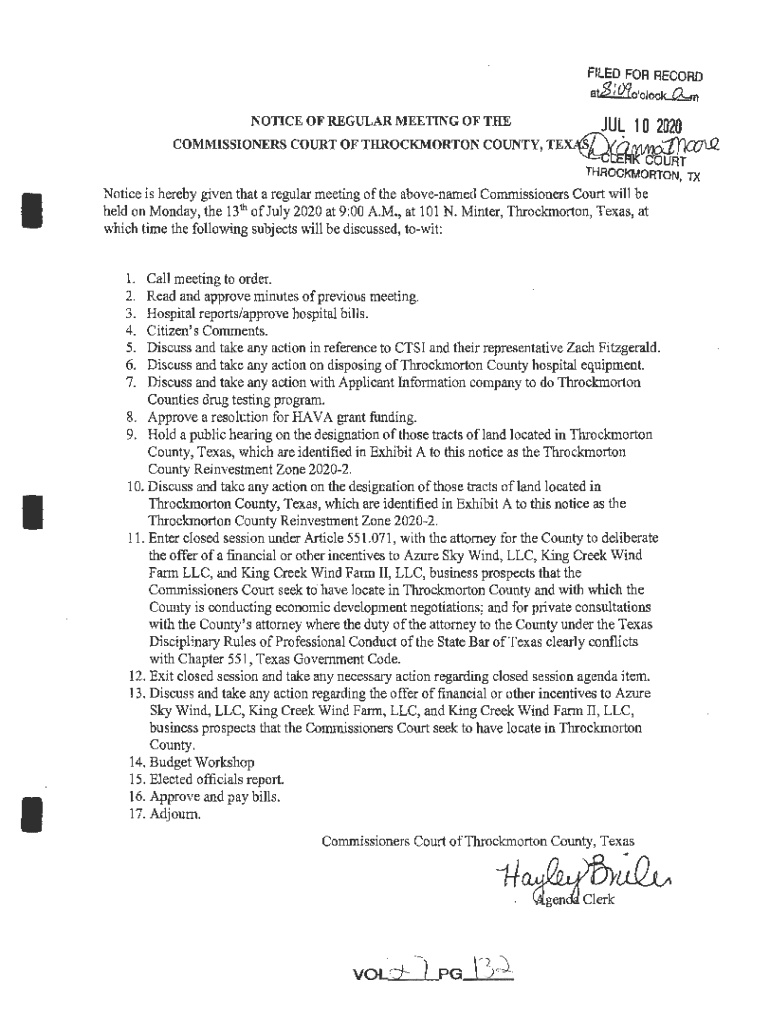 Fillable Online Inventory of county records, Throckmorton County