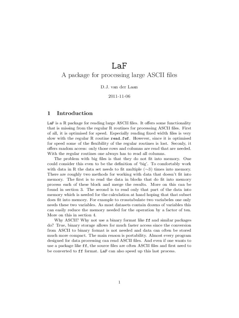 Fillable Online cran csiro LaF - An R package for fast access to large ...