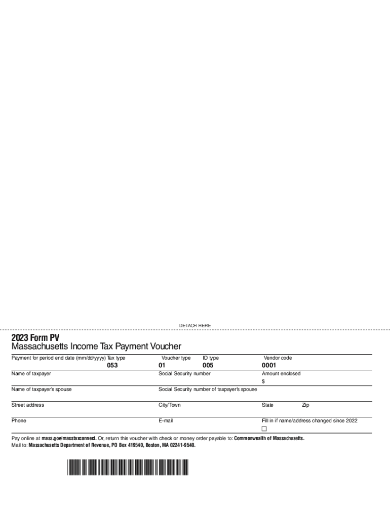 massachusetts tax payment voucher Preview on Page 1