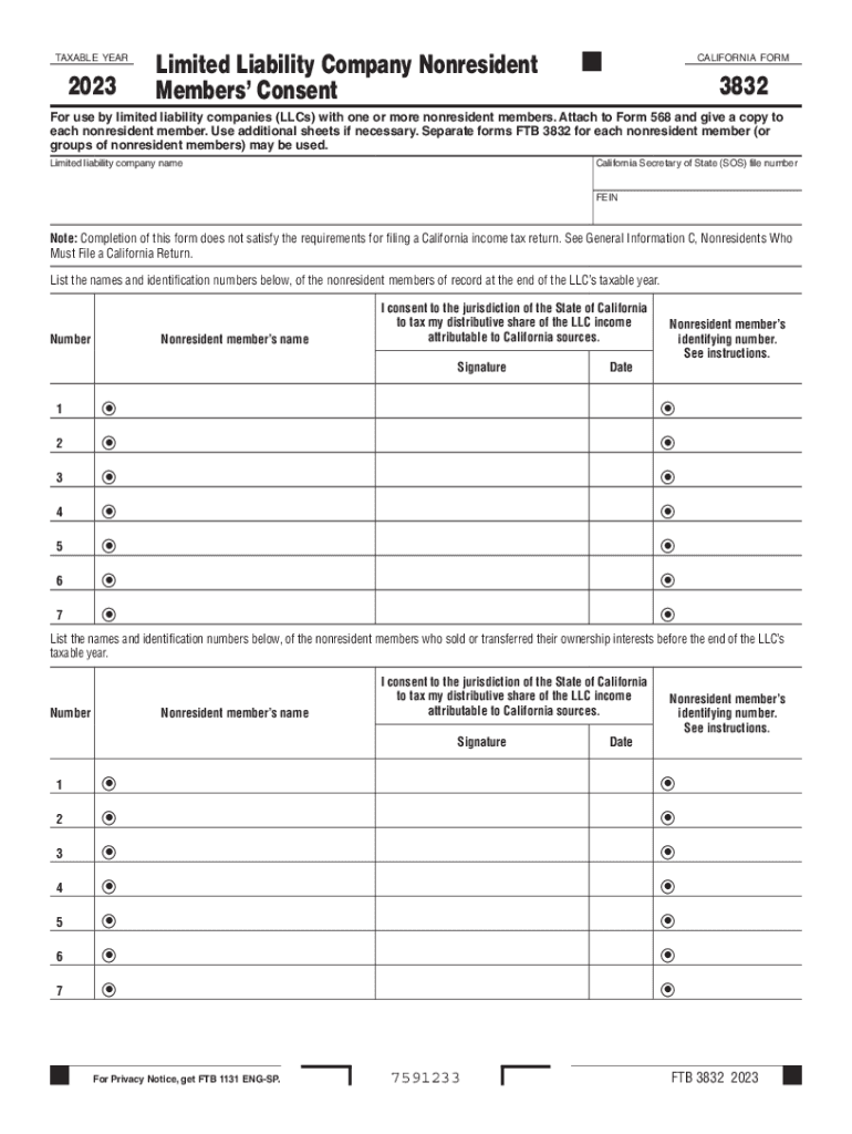ca form 3832 Preview on Page 1