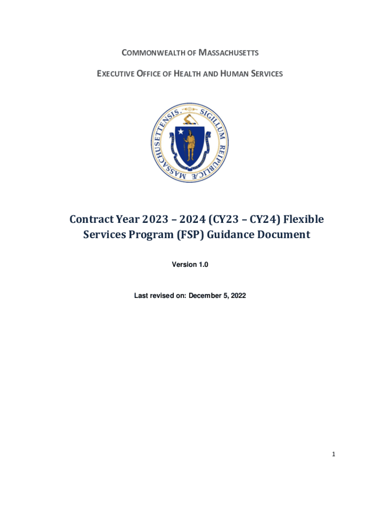Fillable Online CY24) Flexible Services Program (FSP) Guidance ... Fax ...
