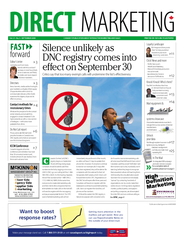 Fillable Online Telephone Preference Service Do Not Call List