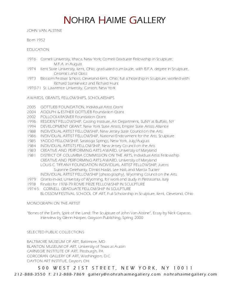 Fillable Online JOHN VAN ALSTINE Fax Email Print pdfFiller