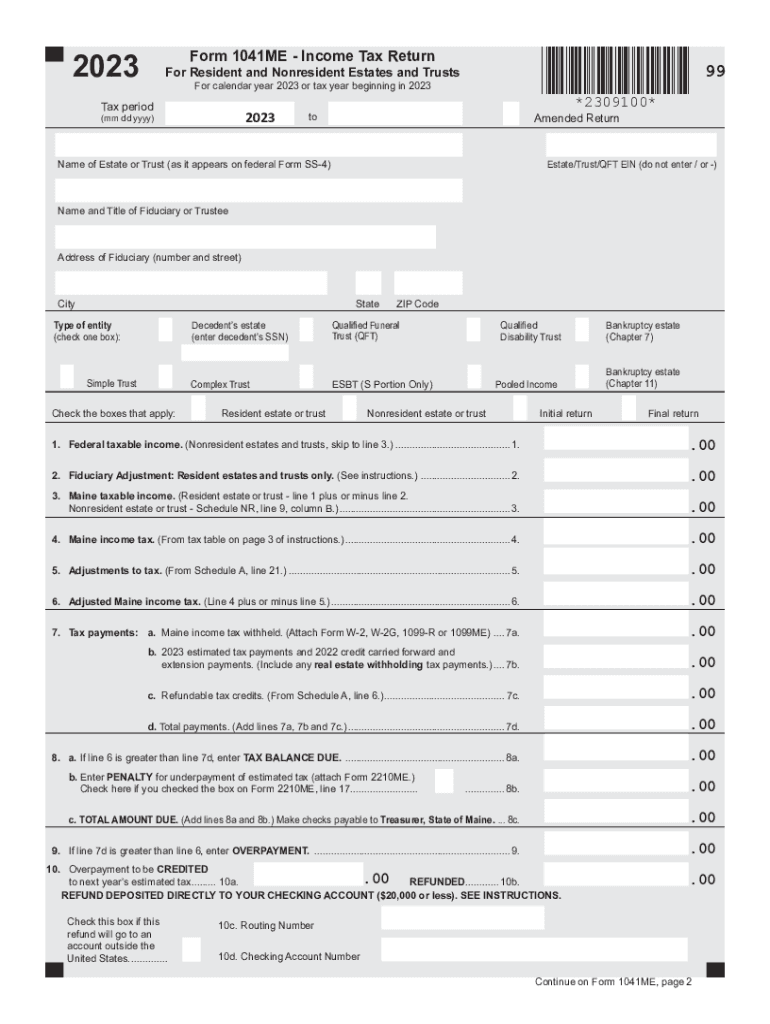 illinois form 1041 Preview on Page 1