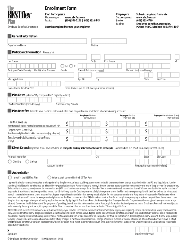 Fillable Online Employee Benefits Corporation Claim Form Fax Email