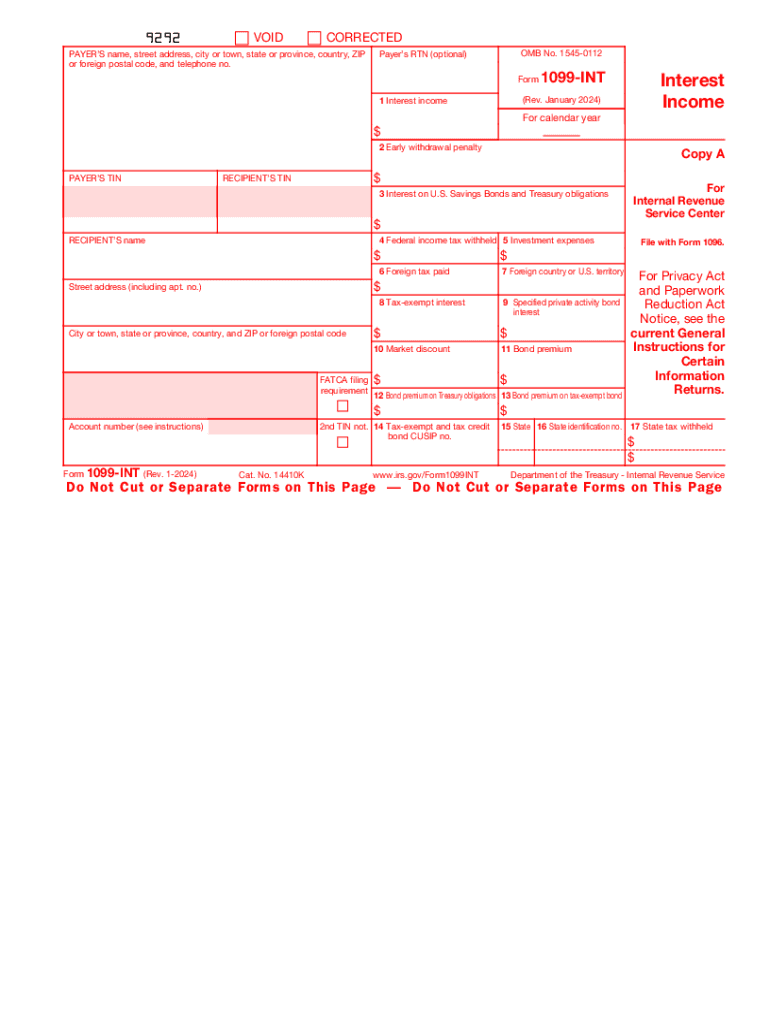 1099 int fillable form Preview on Page 1