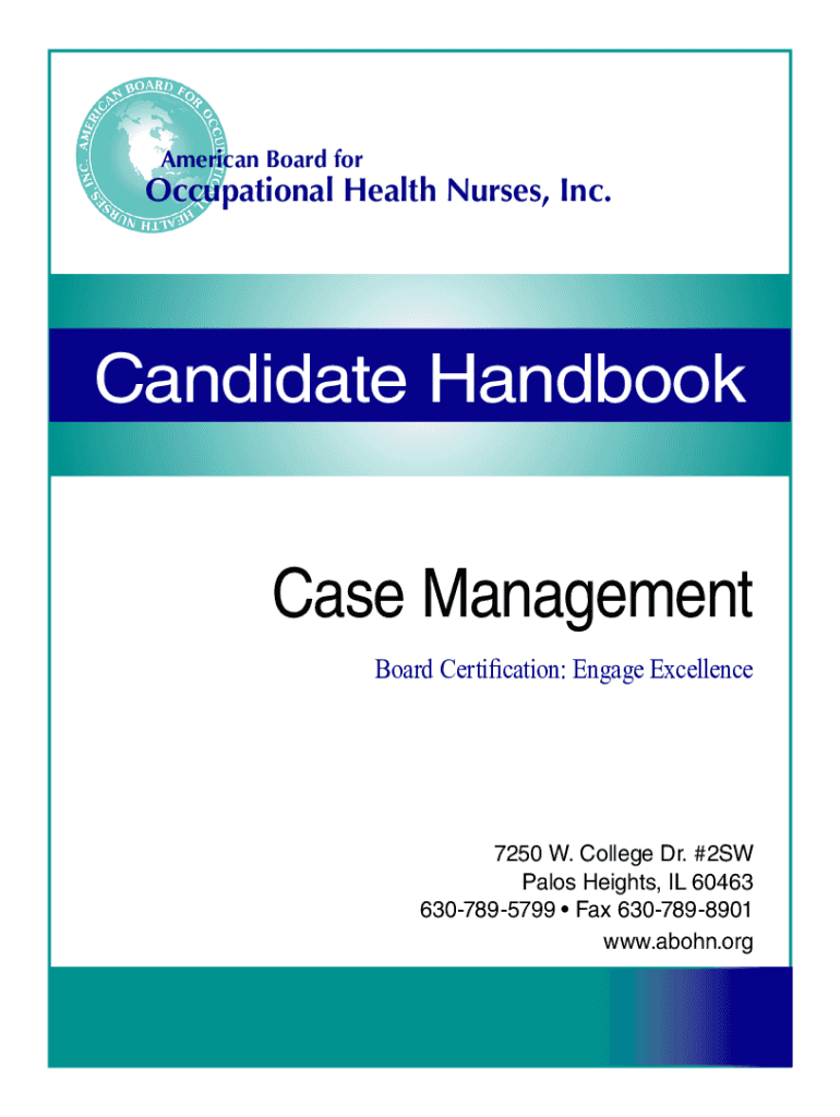 Fillable Online Nursing Case Management Certification (CMGTBC)ANA Fax