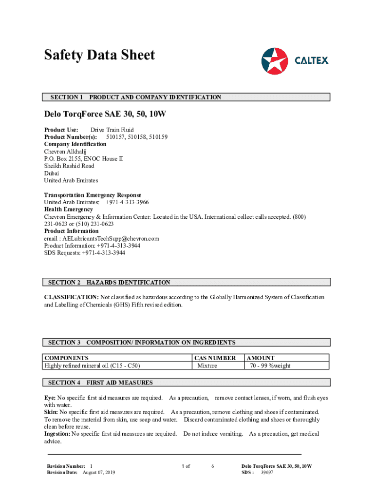 Fillable Online Chevron Drive Train Fluid HD SAE 10W, 30, 50, 60 (03/23/ Fax Email Print