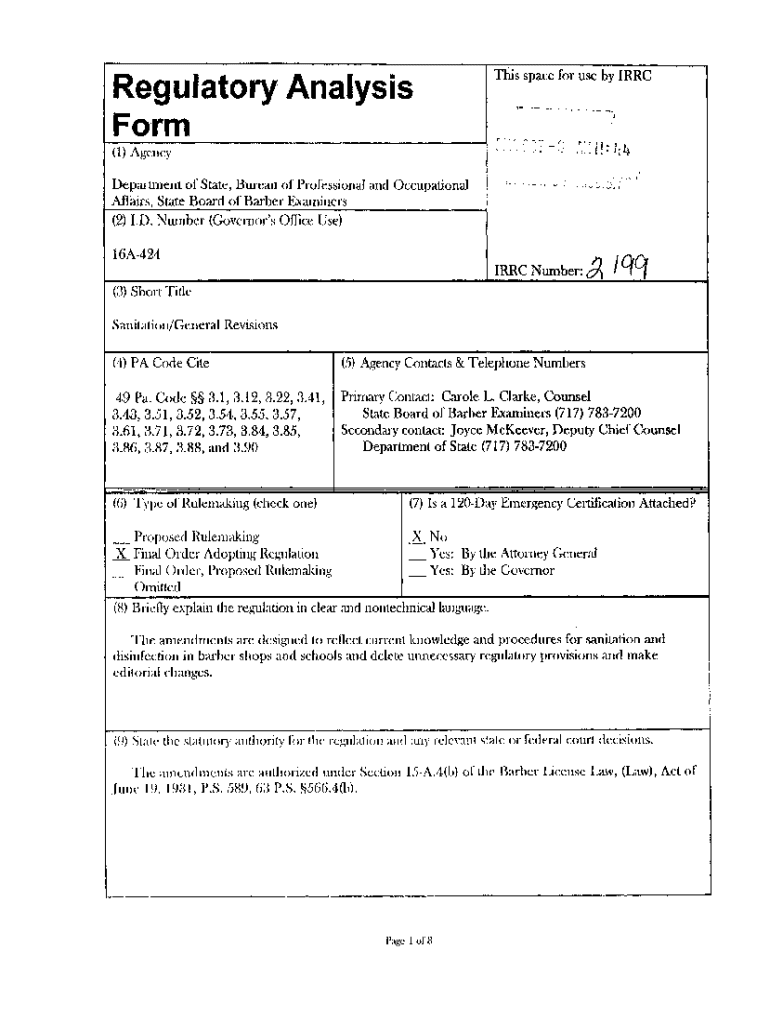 Fillable Online 49 Pa. Code Chapter 3. State Board Of Barber Examiners ...