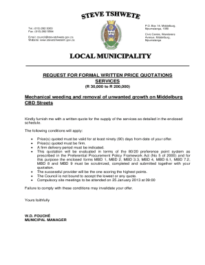 QS 3 - Quote removal of weeds at Middelburg CBD2