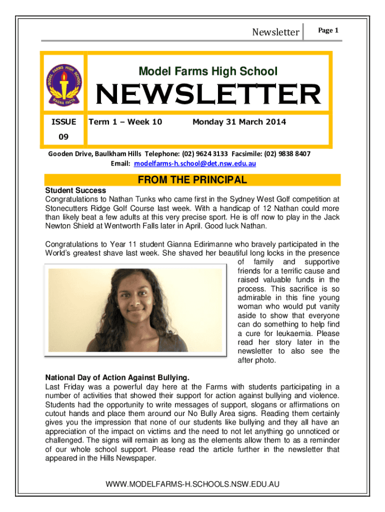 Fillable Online MODEL FARMS HIGH - School Choice Fax Email Print