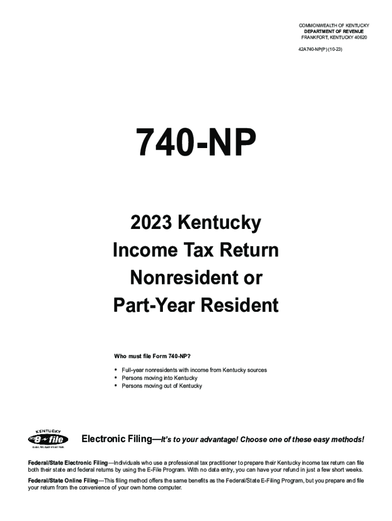 Kentucky State Tax Filing Preview on Page 1