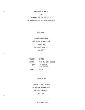 FOR FACILITIES OF FM BROADCASTING STATION CFMX-FM-1 ...