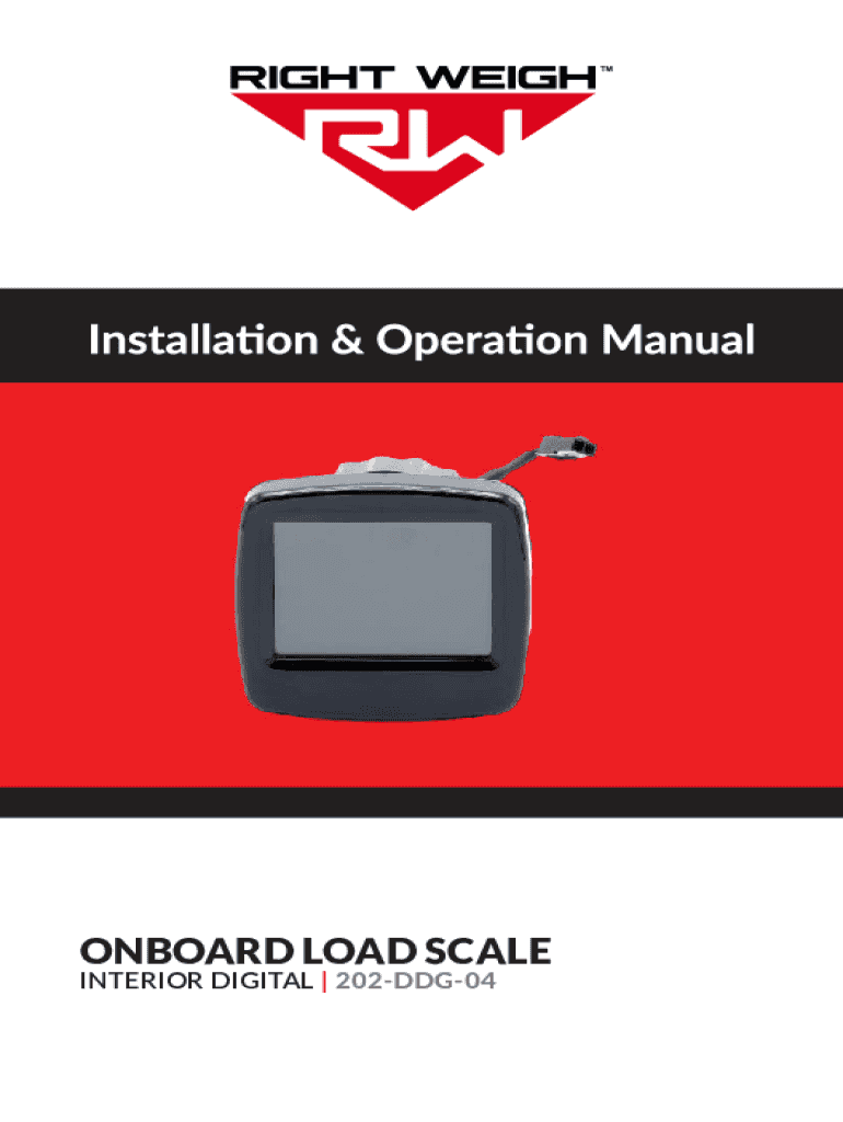 Fillable Online Right Weigh 202DDG02 Interior Digital Axle Load Scale