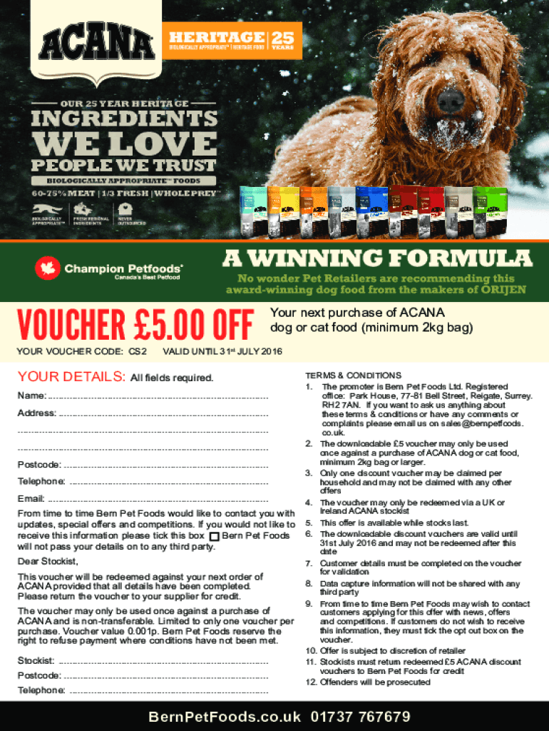 Fillable Online Darwin's Natural Pet Products Delivering Raw Pet Food