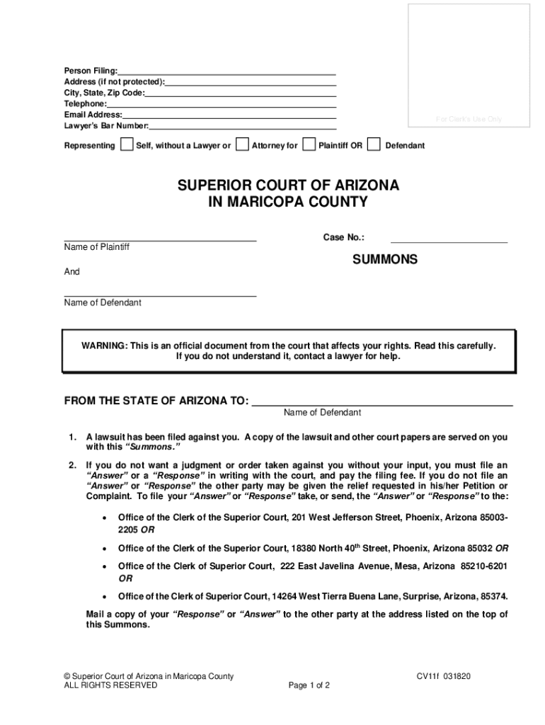 arizona superior court blank motion Preview on Page 1