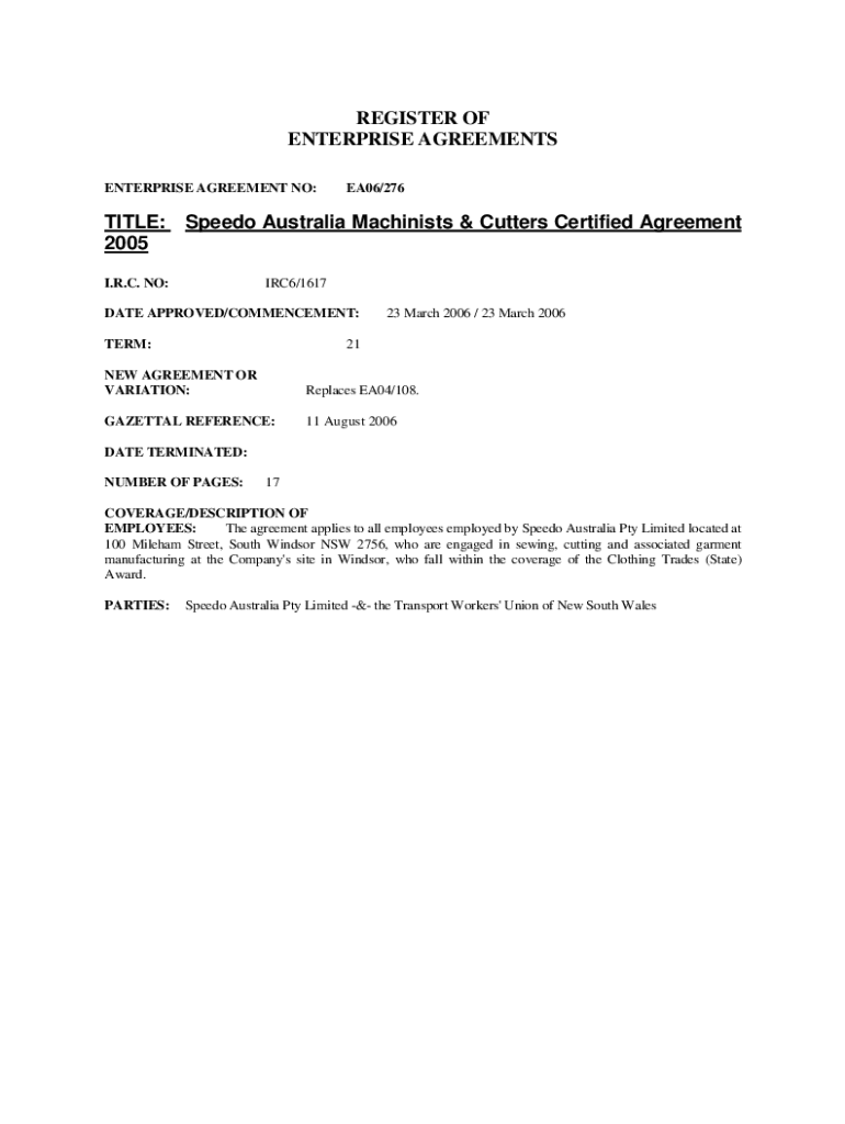 Fillable Online Speedo Australia Machinists & Cutters Certified