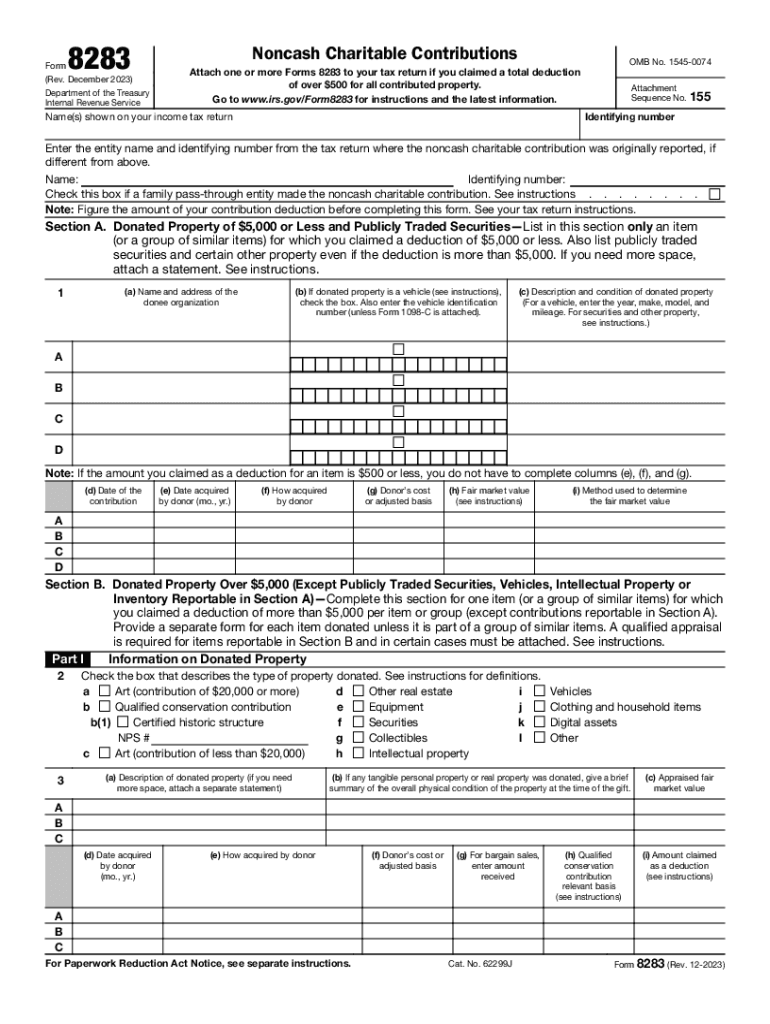 form 8283 Preview on Page 1