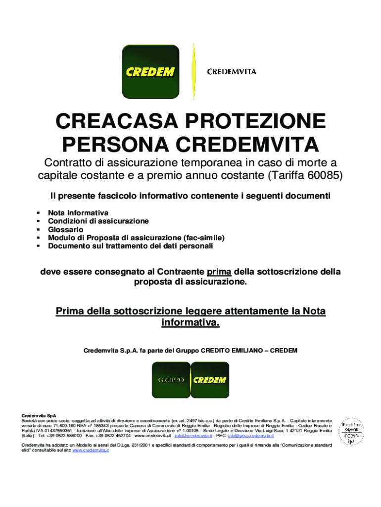 Compilabile Online Assicurazione sulla vita temporanea caso morte a