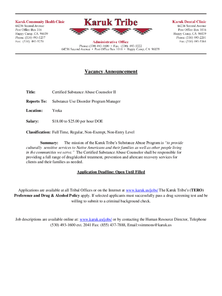 Fillable Online Substance Abuse and Behavioral Disorder Counselor