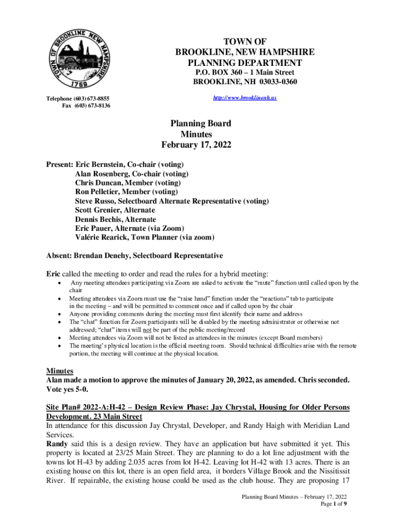Fillable Online Planning Board ReportsBrookline, MA Official site