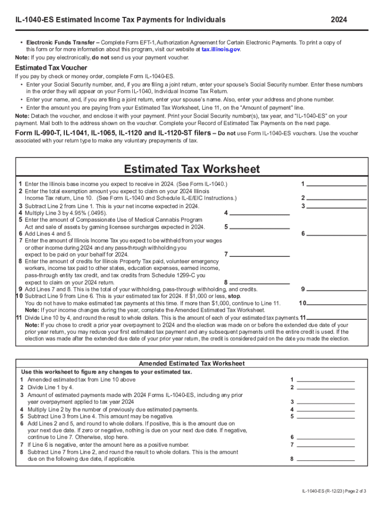 2024 form il il-1040-es fill online, printable, fillable, blank