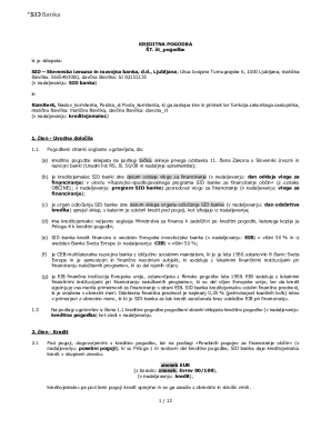 1 / 12 KREDITNA POGODBA T. tpogodbe ki jo sklepata: SID ...