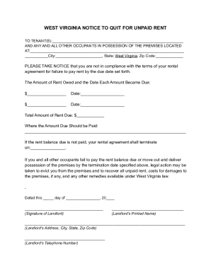 Fillable Online West Virginia Residential Lease Agreement Form - NET ...