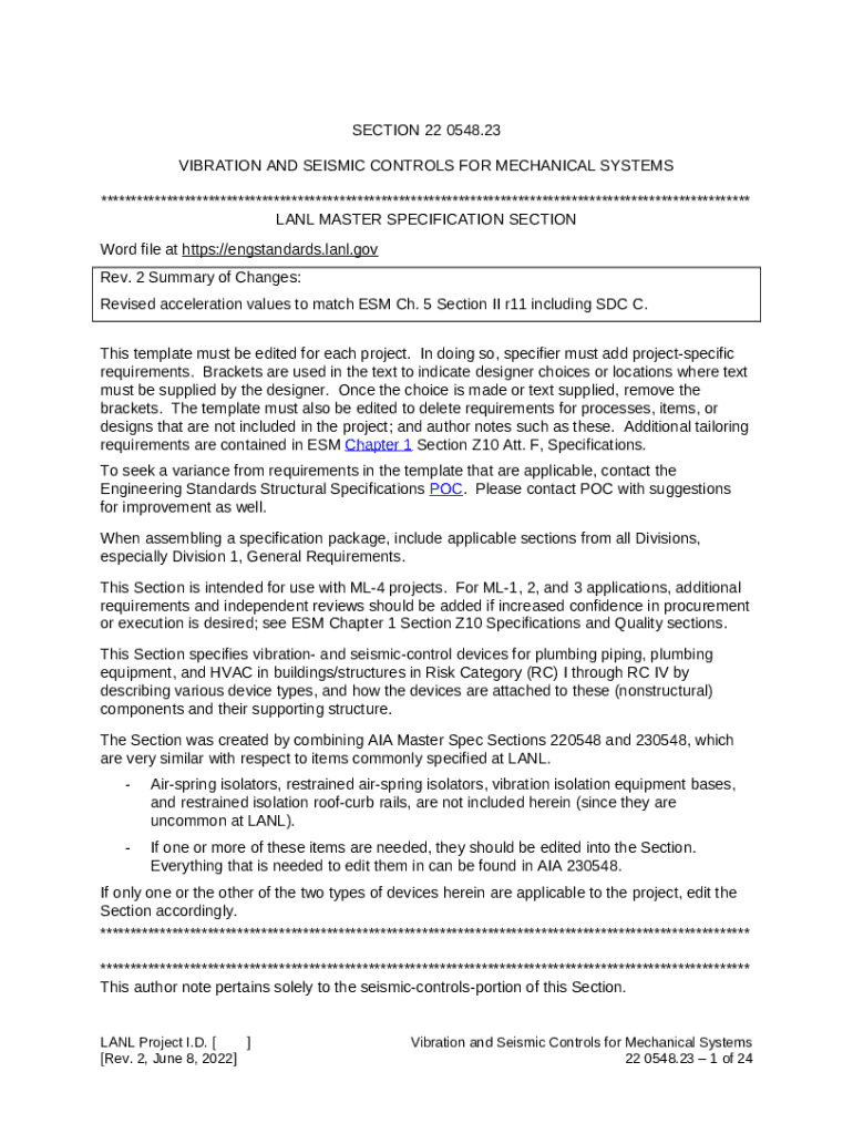 SECTION 22 0548.23. VIBRATION AND SEISMIC CONTROLS FOR PLUMBING PIPING