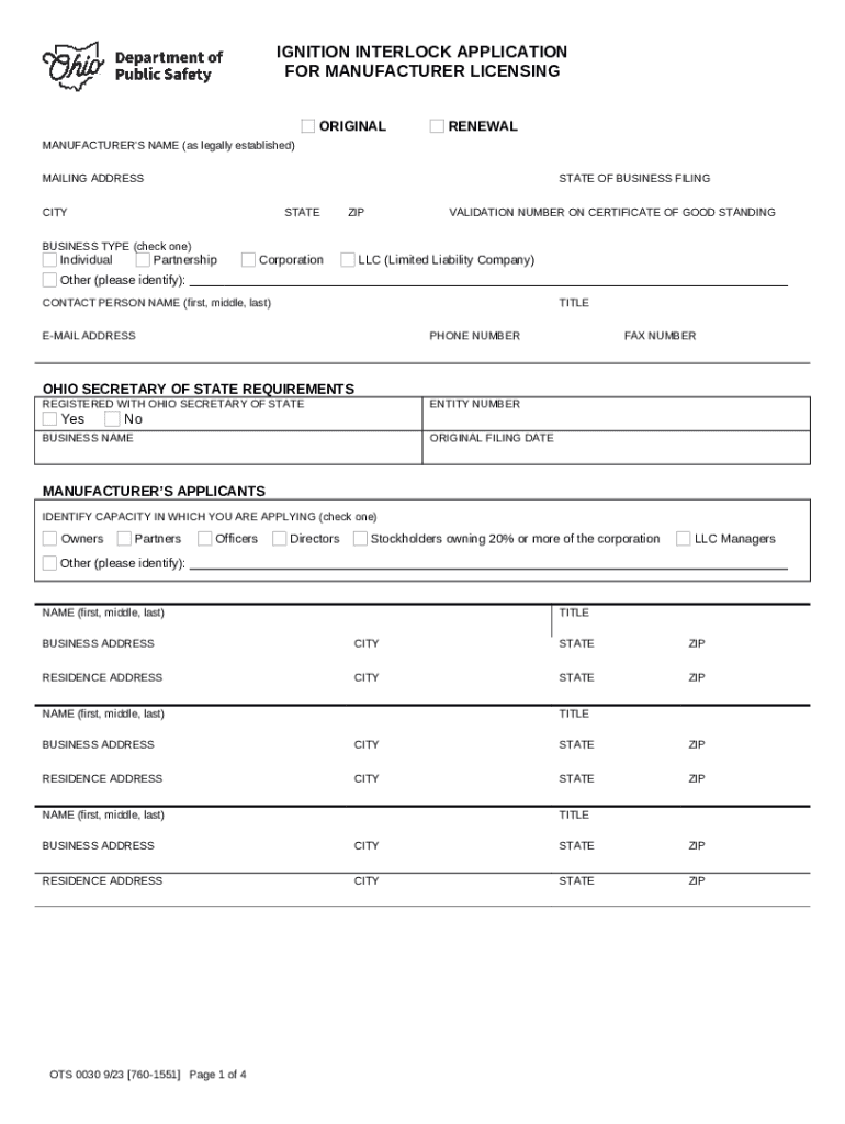 Application for Ignition Interlock Credit publicsafety ohio Doc