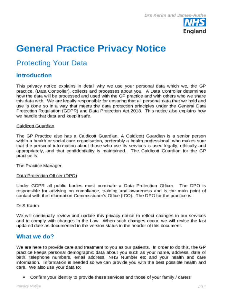 Privacy Notice - General Data Protection Regulations Doc Template ...