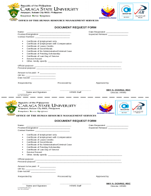 Document Request Form HRMS