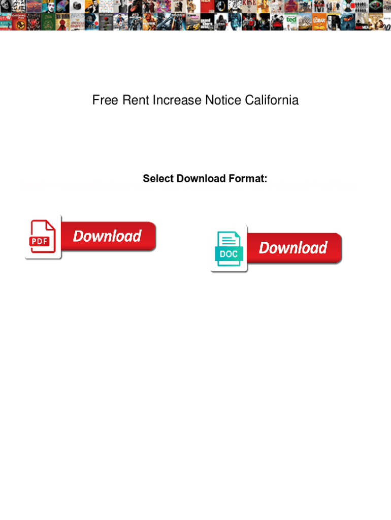 Fillable Online Free Rent Increase Notice California. Free Rent ...