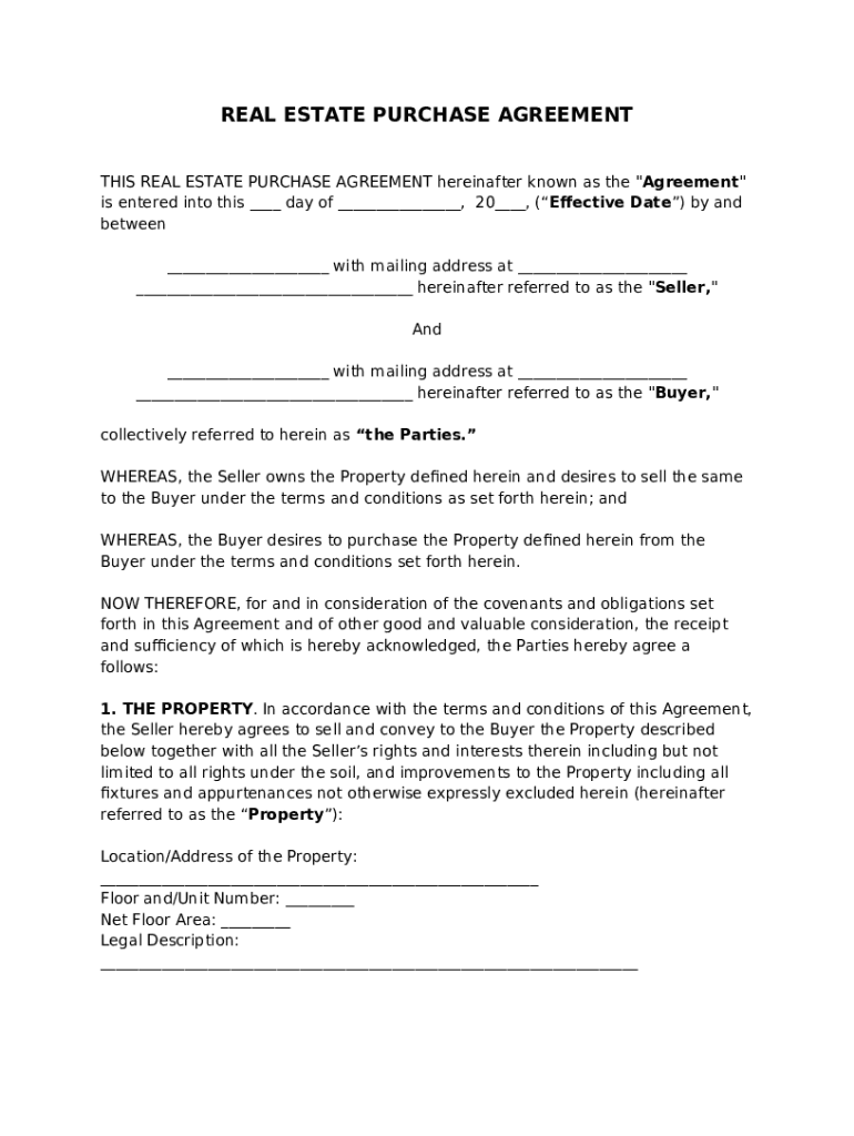 Wyoming Real Estate Purchase Agreement Template Doc Template pdfFiller