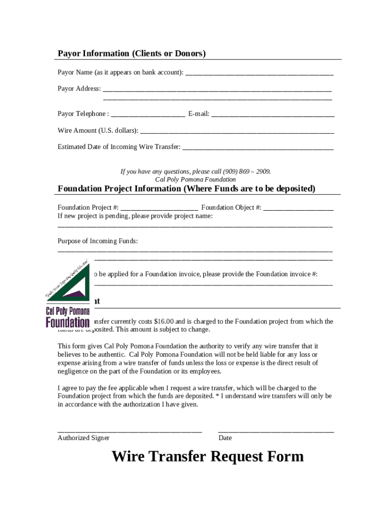 Request for Incoming Bank ACH/WIRE/EFT Doc Template | pdfFiller